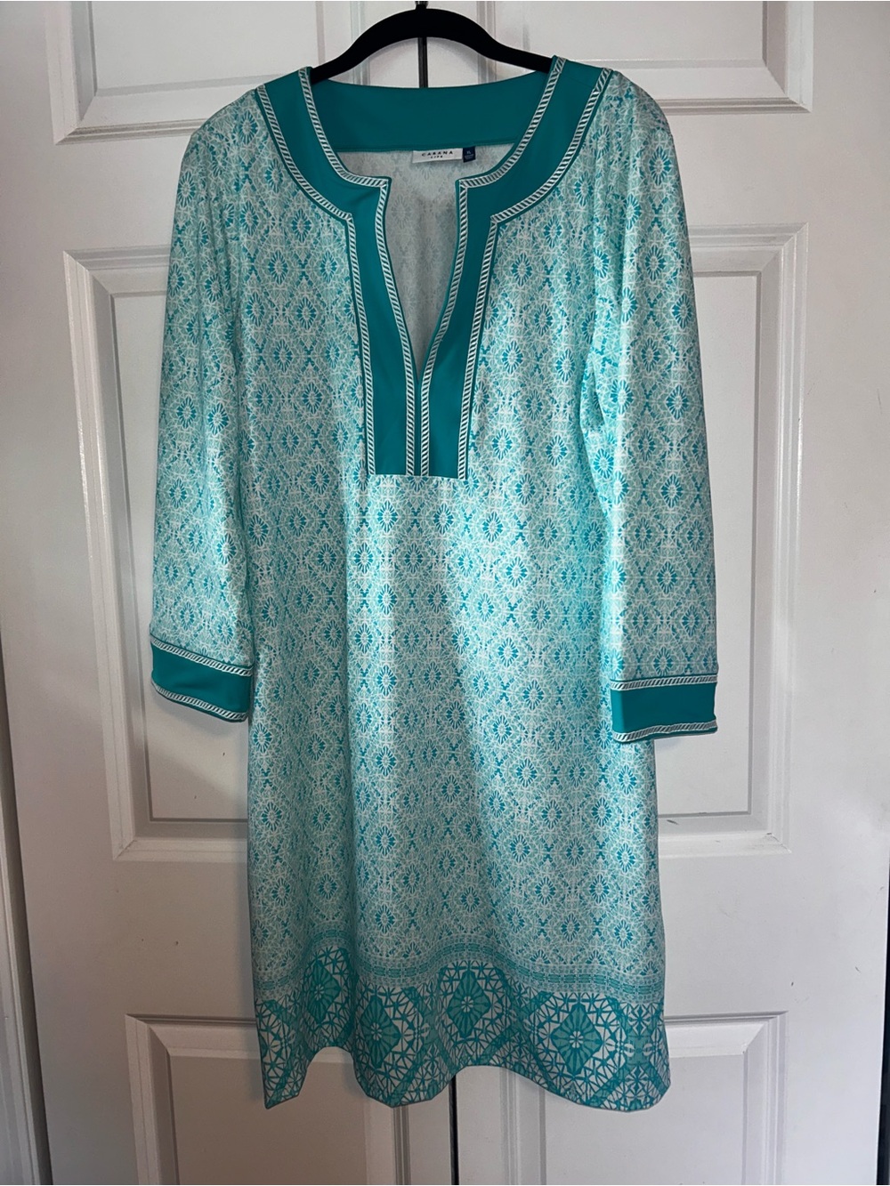 Cabana Life Aqua and Teal Printed Tunic Coverup